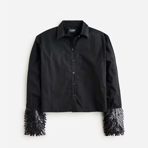 J crew sequin cuff shirt. Size 8 NWT